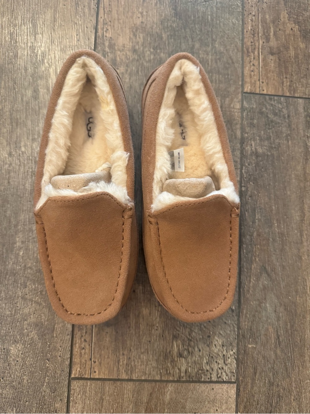 UGG Youth Ascot Chestnut/Brown Suede Moccasin Slippers